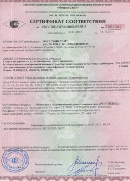 25.06.2015 Губаха - Услуги по ремонту и техническому обслуживанию приборов радиоэл. аппаратуры